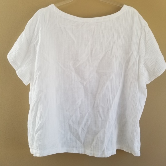 Eileen Fisher Cotton Gauze Boxy Boatneck, 2X - Picture 4 of 4